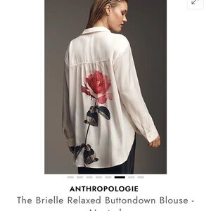 ANTHROPOLOGIE The Brielle Relaxed Buttondown Blouse - Neutral